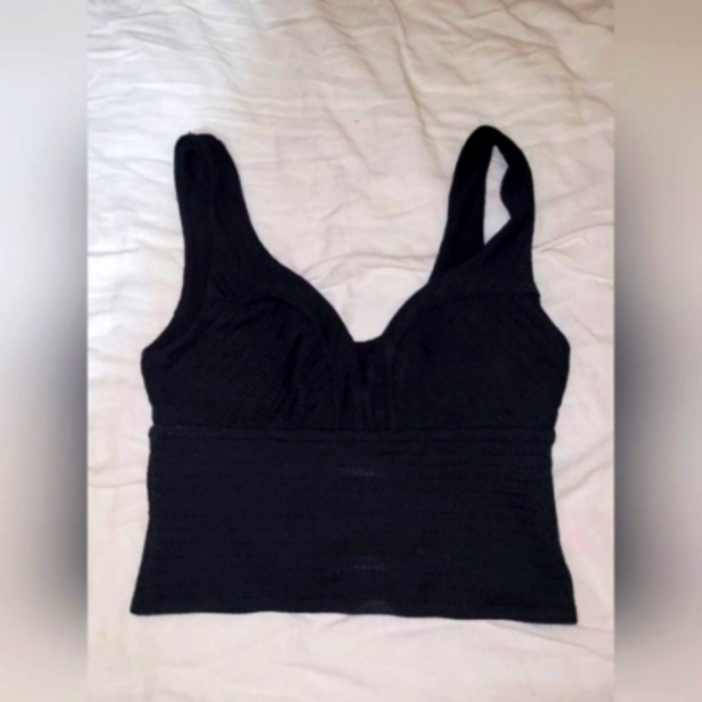 Guess womens cami tank top  black stretch zip sleeveless